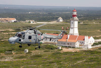 A Sea Lynx helicopter of the Portuguese Navy poster print showcasing vibrant colors and detailed design.
