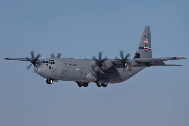 C-130J Super Hercules flying over Germany poster print by Timm Ziegenthaler.