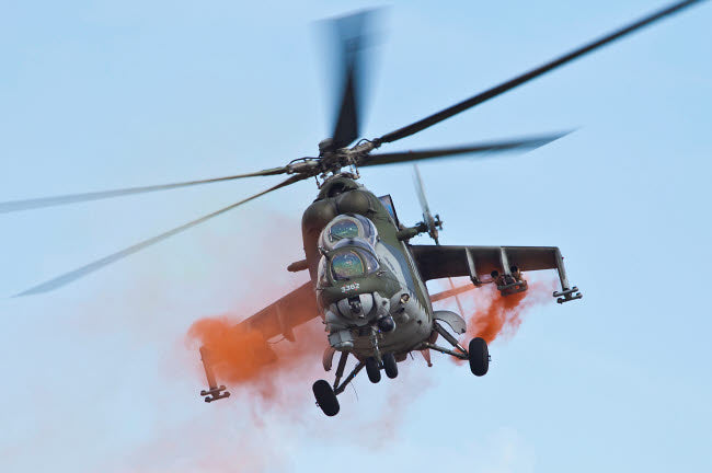 Czech Air Force Mi-35 Hind helicopter poster print by Timm Ziegenthaler.