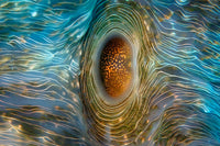 Detail of a Horseshoe Clam Poster Print showcasing intricate marine life details.