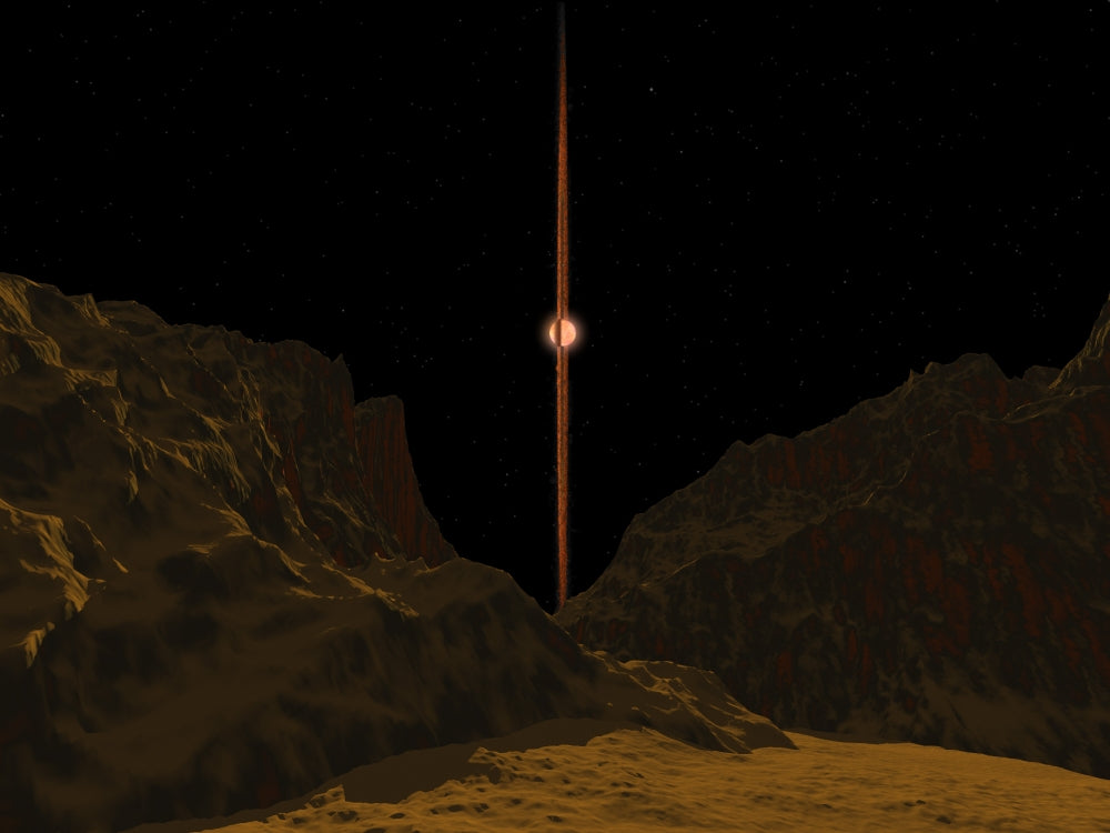 View Across a Hypothetical Primitive Alien Planet Poster Print