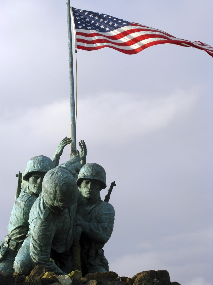 Close-up detail of the Iwo Jima bronze statue poster print.