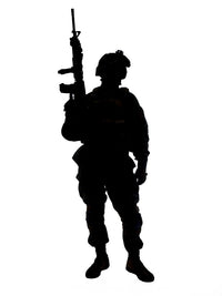 Silhouette of U.S. soldier with rifle poster print by Oleg Zabielin.