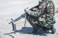NATO soldier with machine gun poster print by Oleg Zabielin.