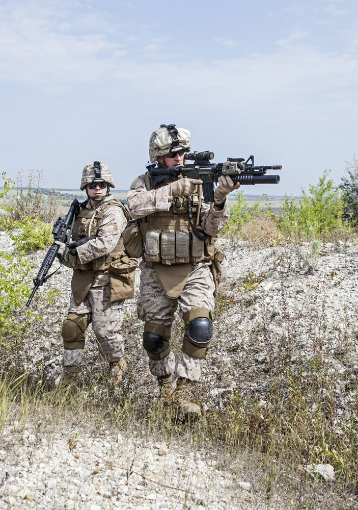 U.S. Marines in mountains during military operation poster print
