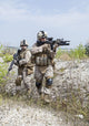 U.S. Marines in mountains during military operation poster print