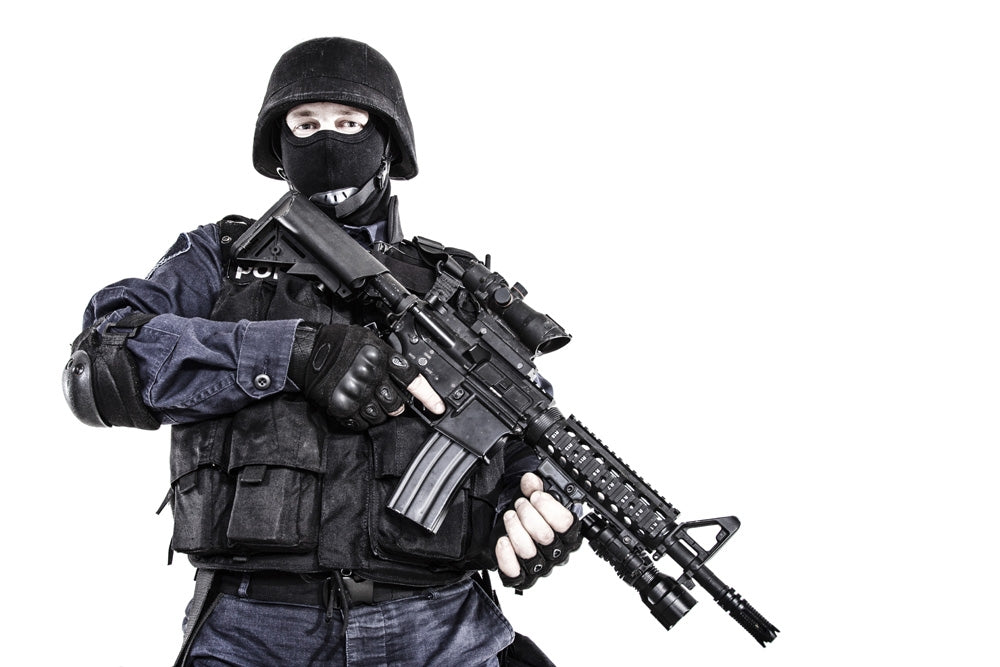 SWAT Team Officer Poster Print by Oleg Zabielin, showcasing tactical law enforcement.