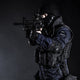 SWAT Team Officer Poster Print by Oleg Zabielin on black background.