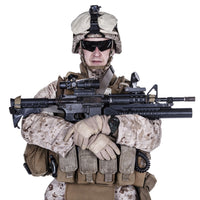 U.S. Marine with assault rifle poster print by Oleg Zabielin