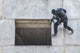 Spec Ops soldier in face mask during rope exercises with weapons poster print.