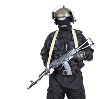 Spec Ops Soldier in Black Uniform Poster Print by Oleg Zabielin