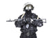 Spec Ops soldier in black uniform and face mask with rifle poster print by Oleg Zabielin.