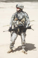 Portrait of United States airborne infantry corporal with machine gun poster print by Oleg Zabielin.