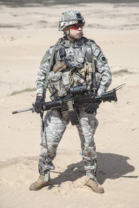 U.S. Airborne Infantry Corporal with Machine Gun Poster Print by Oleg Zabielin
