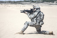 United States airborne infantryman in action poster print
