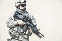 United States Airborne Infantry Corporal in camouflage uniform poster print
