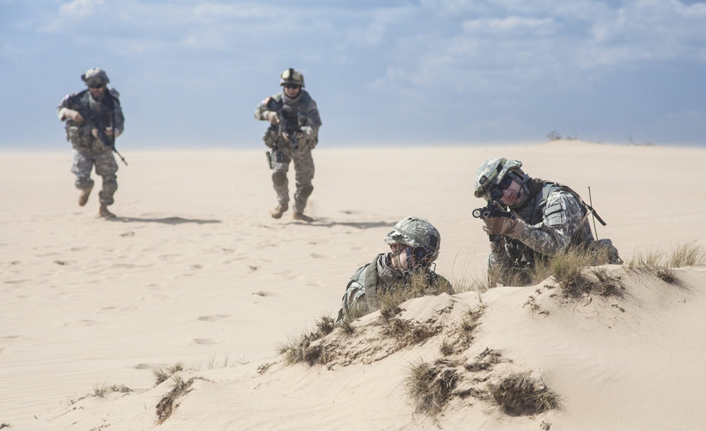Team of United States Airborne Infantry in Action Poster Print by Oleg Zabielin