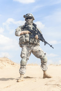 Portrait of United States Airborne Infantry Marksman with rifle, poster print by Oleg Zabielin