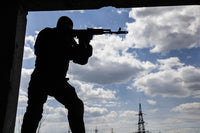Silhouette of Special Forces Operator Poster Print by Oleg Zabielin