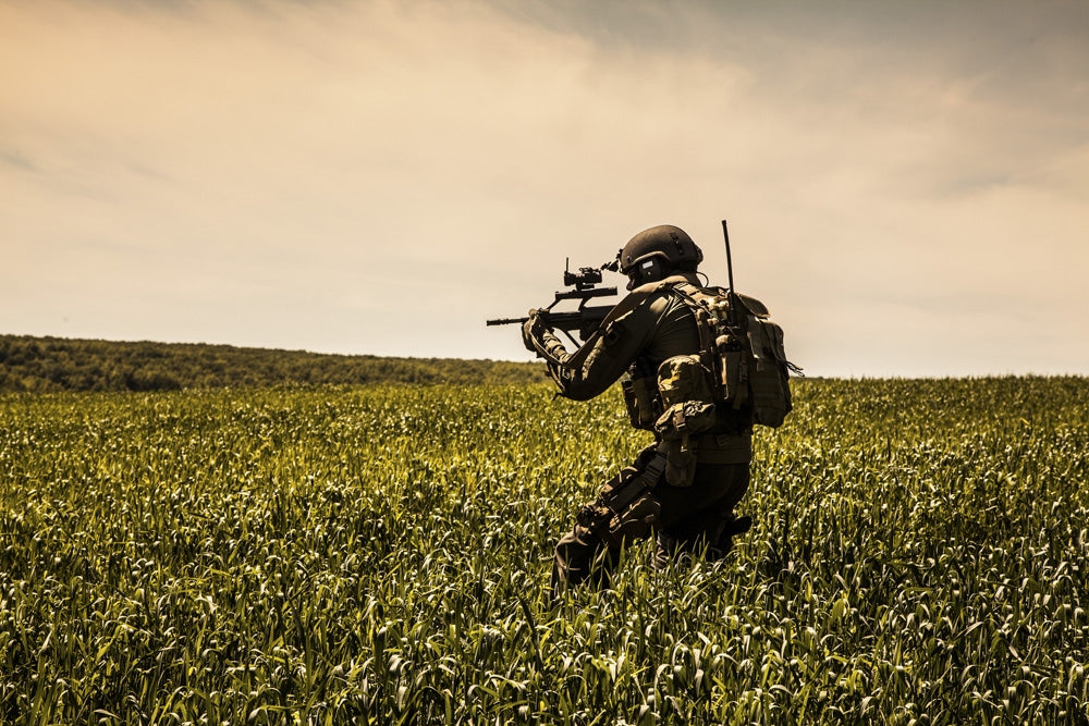 Austrian Jagdkommando soldier with rifle poster print by Oleg Zabielin