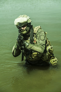 Jagdkommando soldier of the Austrian special forces in water poster print.