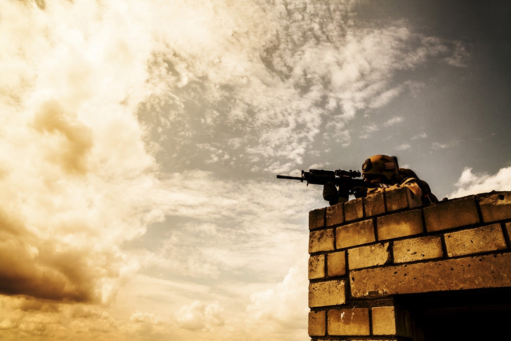 Navy SEAL Team Member in Action Poster Print by Oleg Zabielin