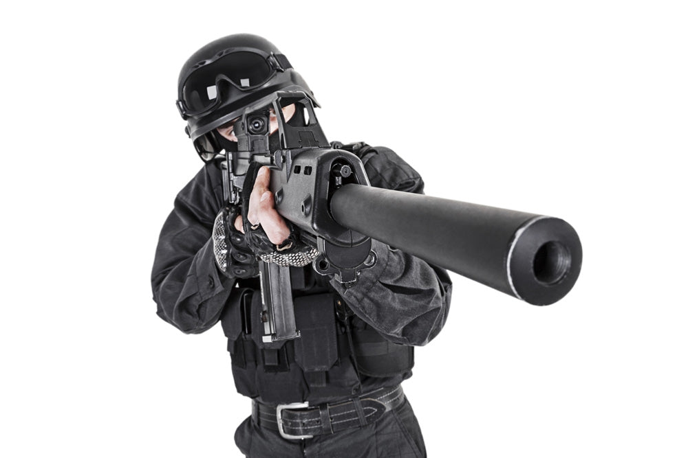 Spec Ops Police Officer SWAT poster print showcasing a police officer in black uniform.