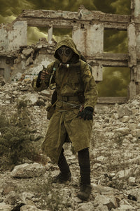 Post-Apocalypse Survivor in Gas Mask Poster Print by Oleg Zabielin