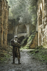 Post-Apocalyptic Survivor in Ruins Poster Print by Oleg Zabielin