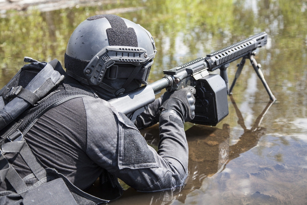 Spec Ops Police Officer SWAT in action poster print by Oleg Zabielin.