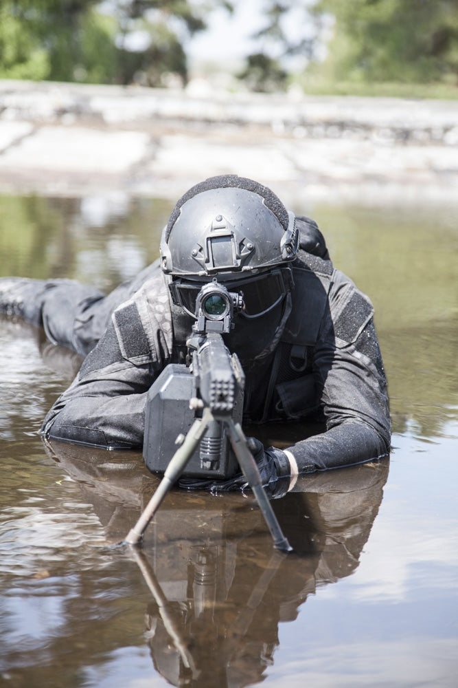 Spec Ops Police Officer SWAT in Action Poster Print by Oleg Zabielin