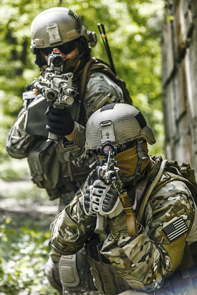 Green Berets U.S. Army Special Forces soldiers in action poster print.
