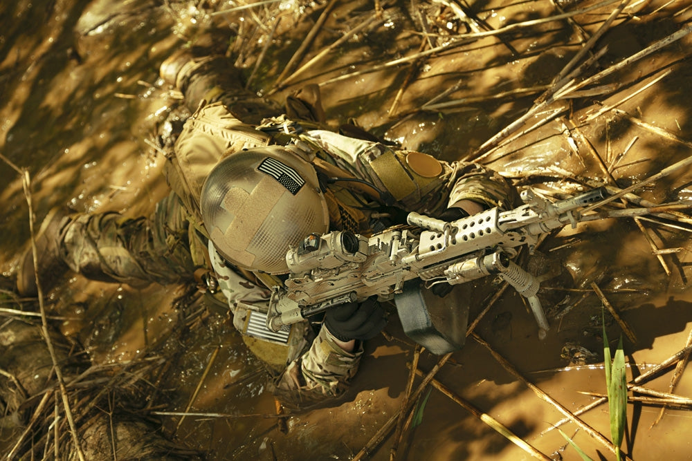Green Beret in Action Poster Print by Oleg Zabielin