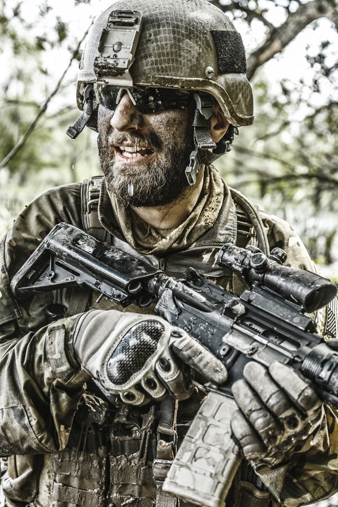 Green Berets U.S. Army Special Forces Group soldier in action poster print