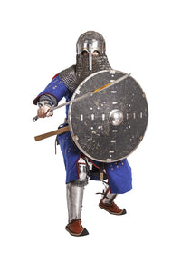 Mongol horde warrior in armor holding saber poster print