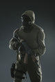 Post Apocalypse Survivor with Weapons and Gas Mask Poster Print