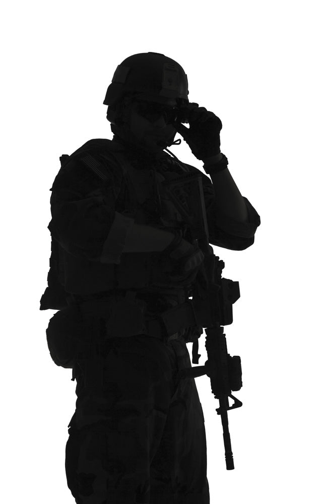 Silhouette of a U.S. Marine Corps Marsoc Raider Poster Print