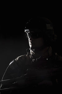 Backlit studio shot of U.S. Marine Corps Marsoc Raider poster print.