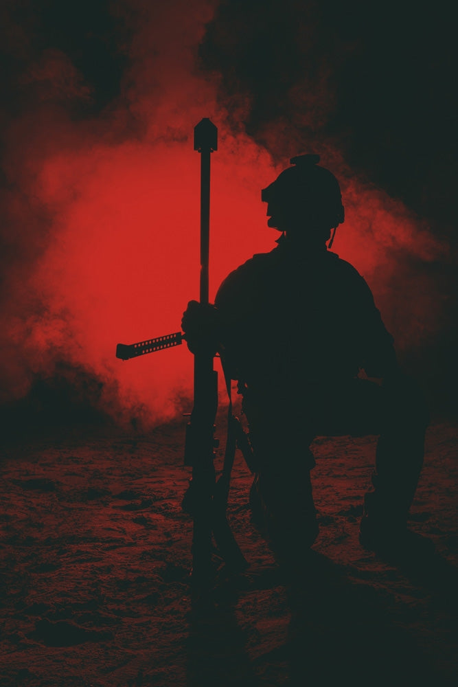 Army Sniper with Large Caliber Rifle Poster Print by Oleg Zabielin