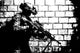 U.S. Army Ranger with machine gun and night vision goggles poster print