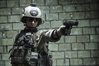 U.S. Army Ranger aiming pistol poster print by Oleg Zabielin.