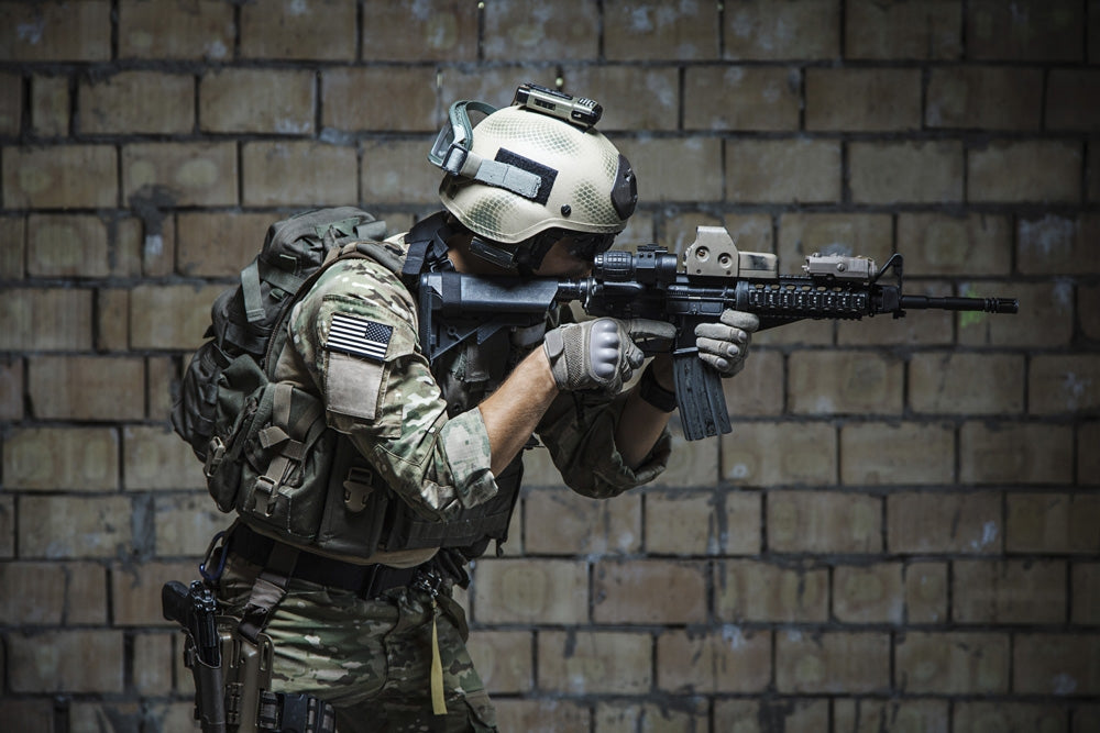 U.S. Army Ranger aiming rifle poster print by Oleg Zabielin