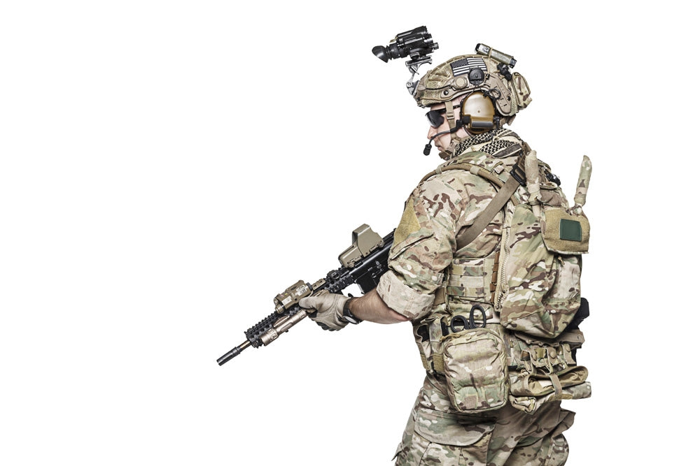 Elite U.S. Army Ranger in combat uniform poster print