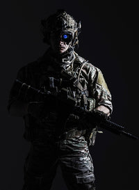 U.S. Army Ranger in combat helmet with night vision device - poster print
