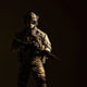 Elite U.S. Army Ranger in combat helmet and night vision device poster print.