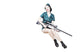 Beautiful pin-up girl with sniper rifle in military attire art print