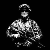 French paratrooper with weapon poster print