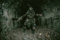 Mutant creature in gas mask poster print art by Oleg Zabielin