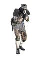 Post-apocalyptic soldier aiming submachine gun poster print by Oleg Zabielin.