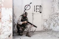 U.S. Marine with shotgun poster print by Oleg Zabielin